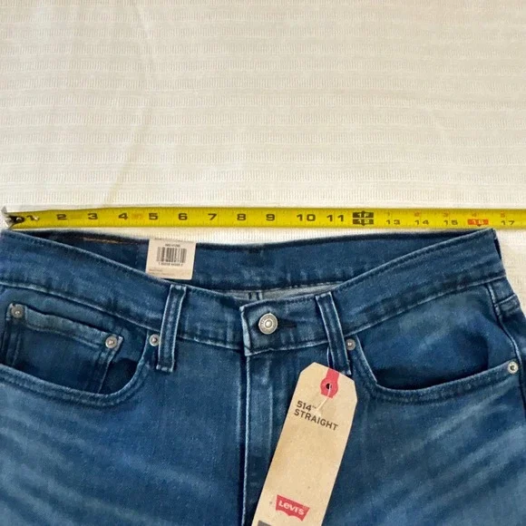 Levis 514 Straight Fit Mens Jeans 32x30 Dark Wash Stretch Denim New NWT - Picture 8 of 10